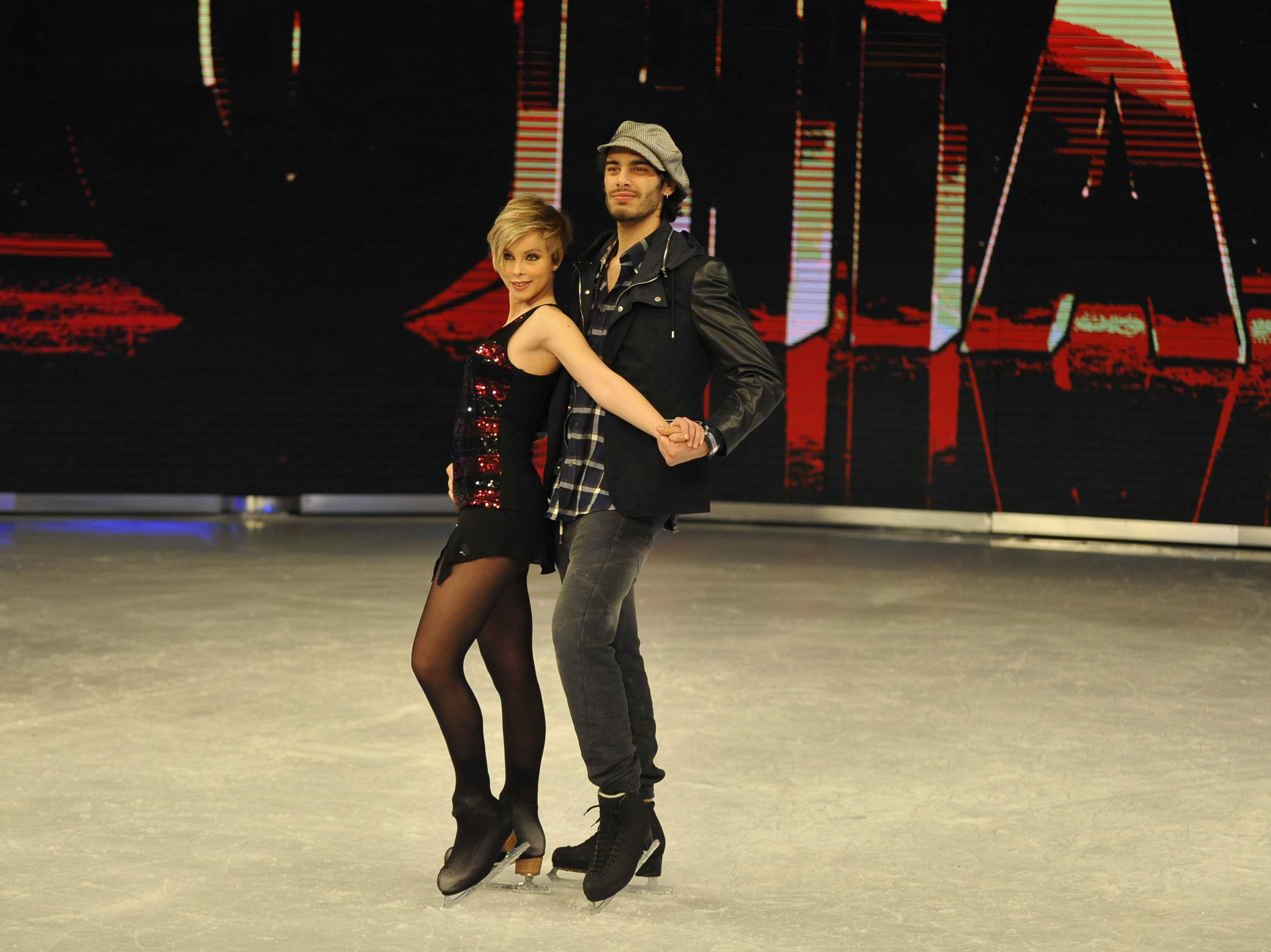 Roma, 18 febbraio 2015. Rai, presentazione di 'Notti sul ghiaccio'. Con Milly Carlucci . Stefano Sala e Serena Angeli (foto Adnkronos/Cristiano Camera)