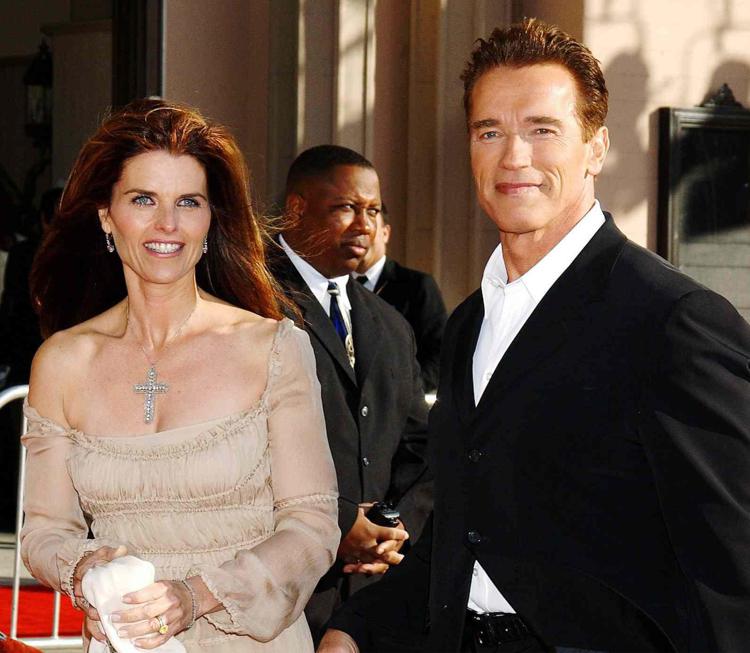 Arnold Schwarzenegger  e la moglie (Infophoto)