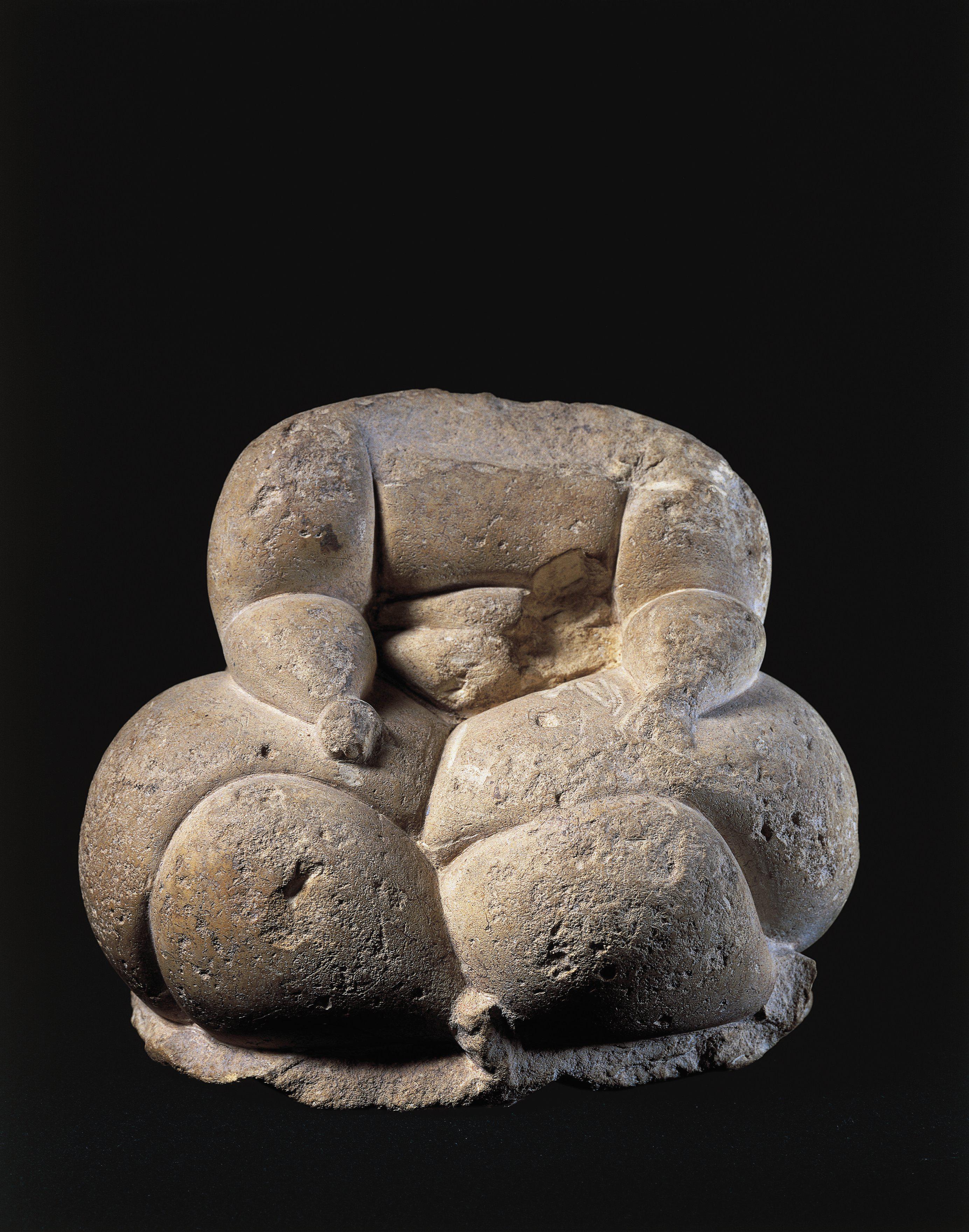 DGA553269 Stone statue of seated Mother Goddess, from the Temple of Hagar Qim; (add.info.: Prehistory, Malta, Neolithic. Stone statue of seated Mother Goddess. From the Temple of Hagar Qim. Artwork-location: La Valletta, National Museum Of Archaeology); De Agostini Picture Library / A. Dagli Orti; out of copyright