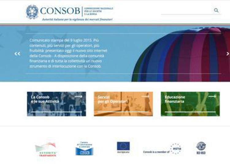 Consob: al via il nuovo sito, più contenuti e più servizi