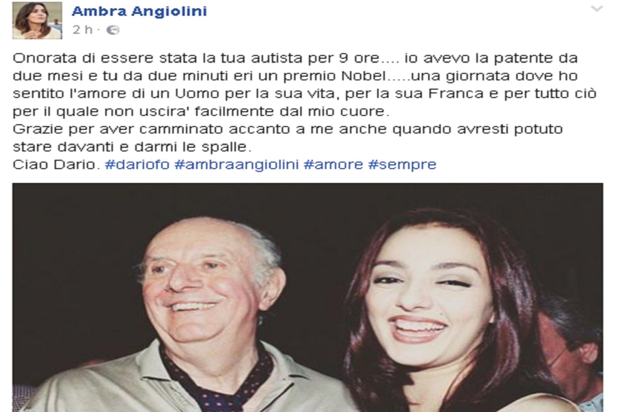 Dario Fo, Il Ricordo Di Ambra: "Onorata Di Essere Stata La Tua Autista"