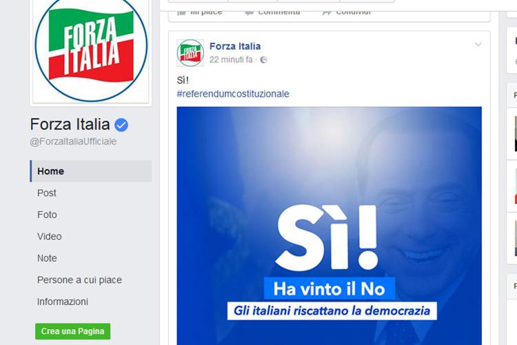 Ironia di Forza Italia su Facebook: 