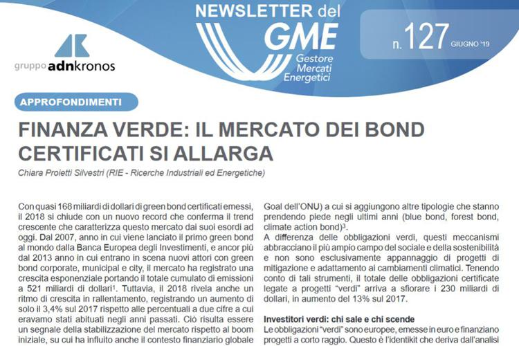 Energia, online nuovo numero newsletter Gme