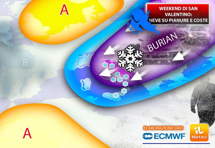 Arriva Burian, venti siberiani e neve fino alle coste: ecco quando