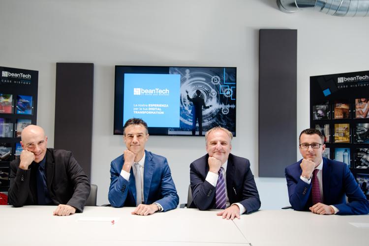 Da sx: Diego Zonta, Cfo, Massimiliano Anziutti, Cto, Fabiano Benedetti, Ceo, Denis Cappellari, Bu manager  