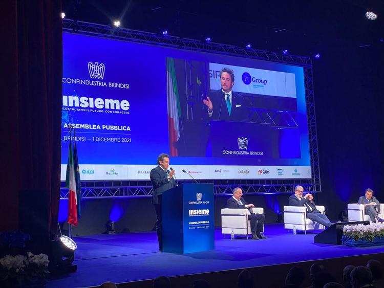 Il presidente di Confindustria Brindisi Gabriele Menotti Lippolis nel corso del suo intervento