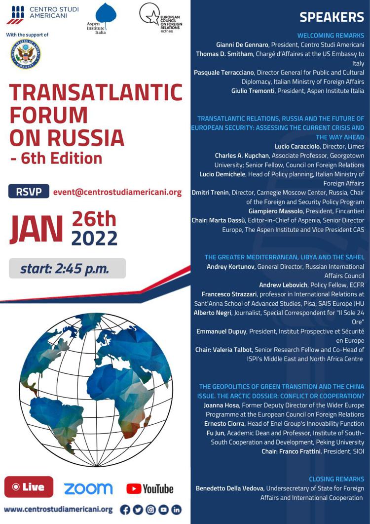 Transatlantic Forum on Russia – 6th edition. Rivedi la diretta