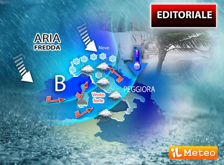 Pioggia e temperature giù, in arrivo 5 giorni di maltempo