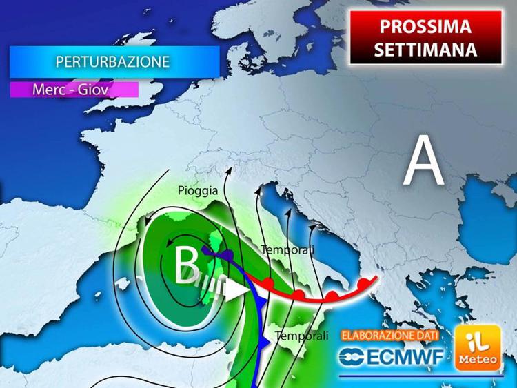 Mezza Italia sotto la pioggia, previsioni meteo prossima settimana