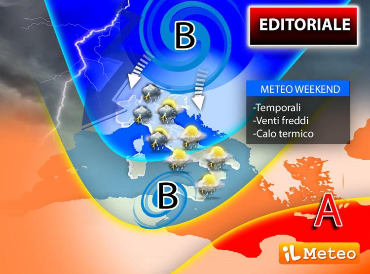 Irruzione polare nel weekend: temporali, vento e calo termico