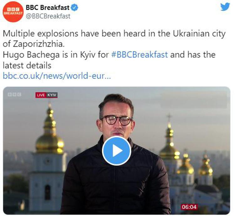 Missili Russia su Kiev, giornalista Bbc fugge - Video