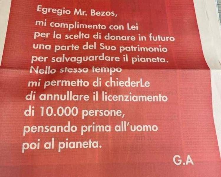 Amazon, un inserzionista a Bezos: 