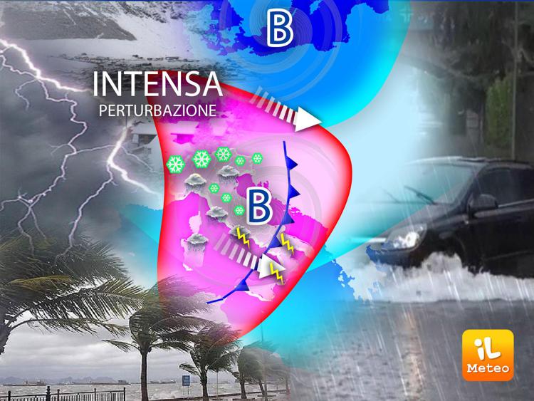 Maltempo sull'Italia, arrivano pioggia e neve: ecco dove, previsioni meteo