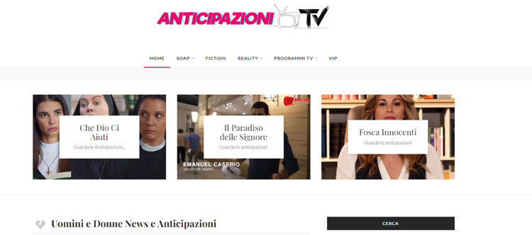 Tutto sui programmi televisivi con anticipazionitv.com