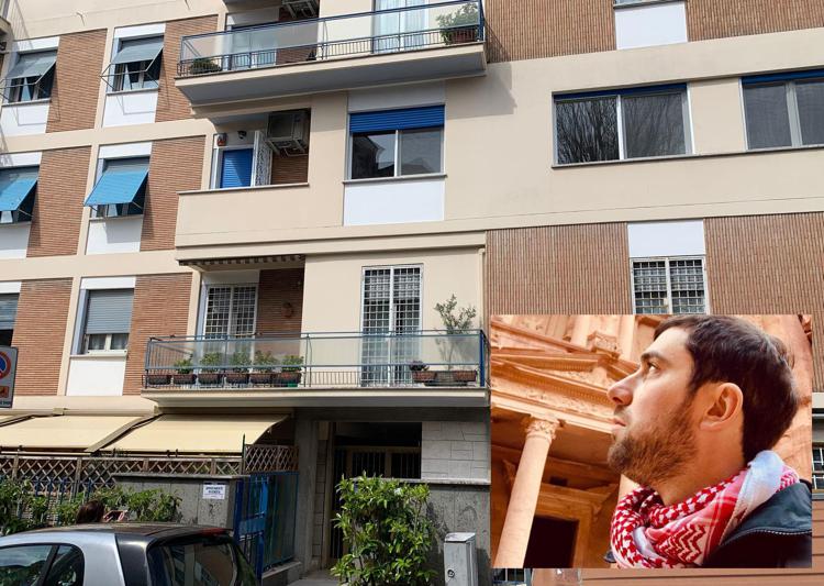 Nell'immagine Adnkronos, l'appartamento nel quartiere Monteverde di Roma dove viveva Alessandro Parini