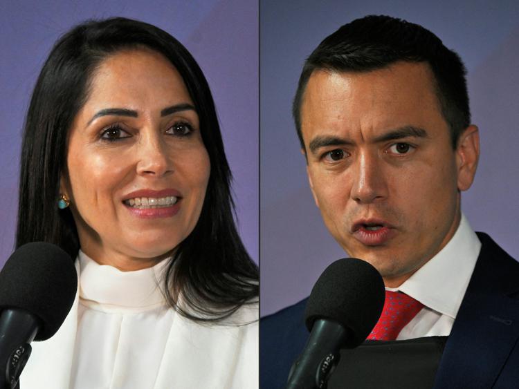 Luisa González e Daniel Noboa (Afp)