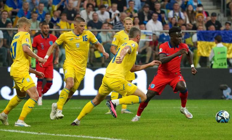 Una fase del match Ucraina-Inghilterra - (Afp)