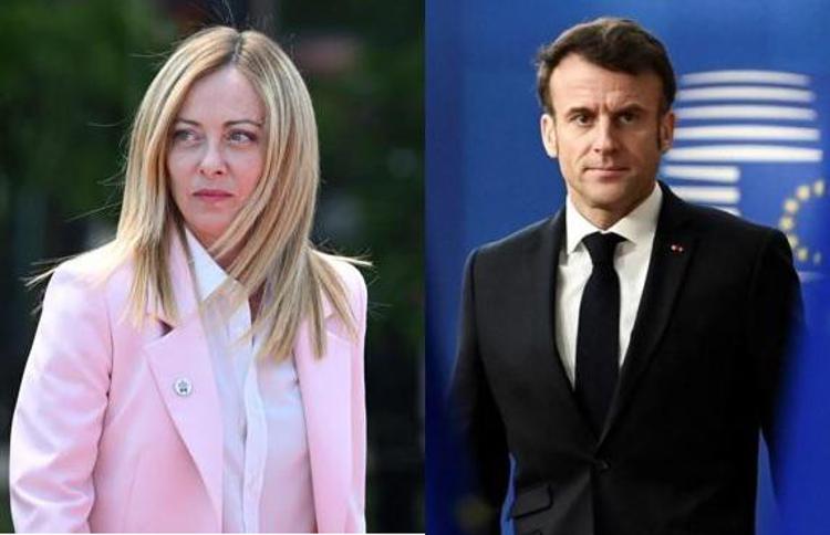 Emmanuel Macron e Giorgia Meloni - (Afp)