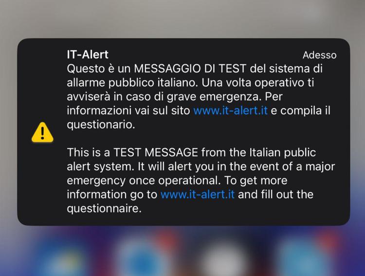 IT-Alert, oggi il test in Lombardia, Molise e Basilicata - Adnkronos