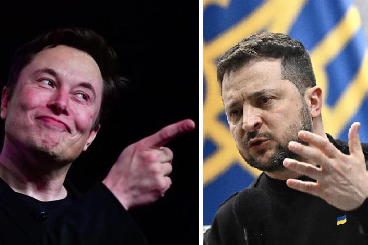 Elon Musk e Volodymyr Zelensky - Afp