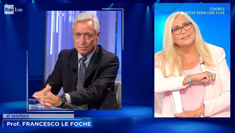 Francesco Le Foche in collegamento con Mara Venier