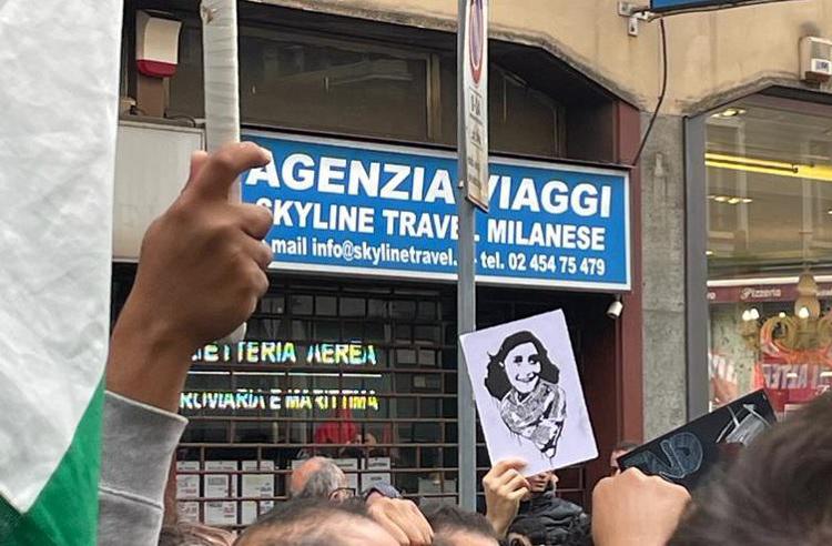 Il cartello con Anna Frank