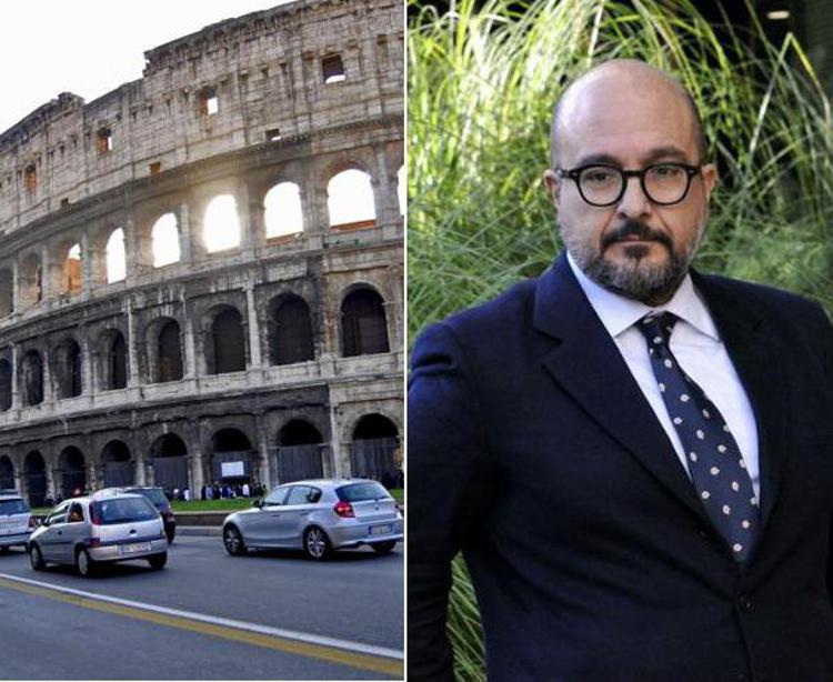 Colosseo e ministro Sangiuliano - (Fotogramma)