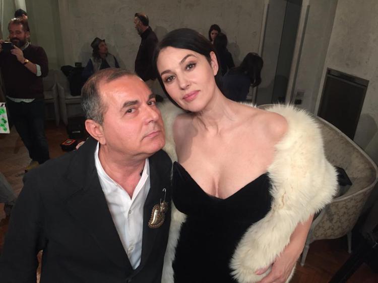 L'esperto di moda e marketing  Edoardo de' Giorgio accanto all'attrice Monica  Bellucci