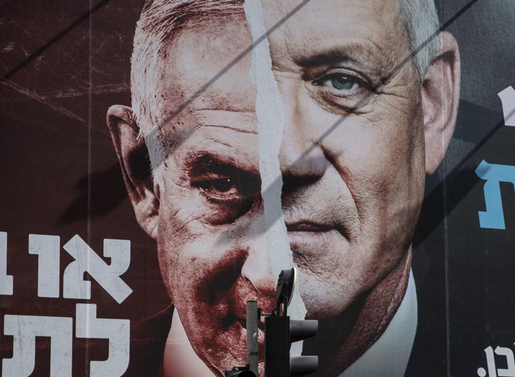 Benny Gantz e Benjamin Netanyahu in un manifesto elettorale - Fotogramma /Ipa