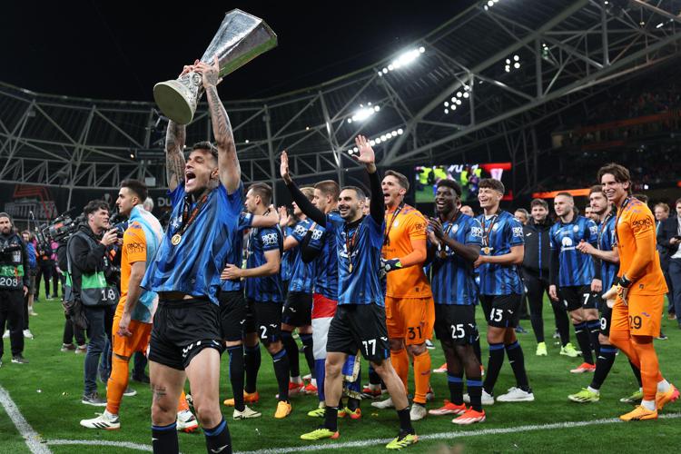 Atalanta festeggia la vittoria in Europa League (Afp)