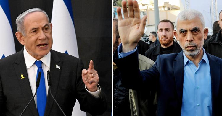 Benjamin Netanyahu e Yahya Sinwar - Afp /Fotogramma /Ipa