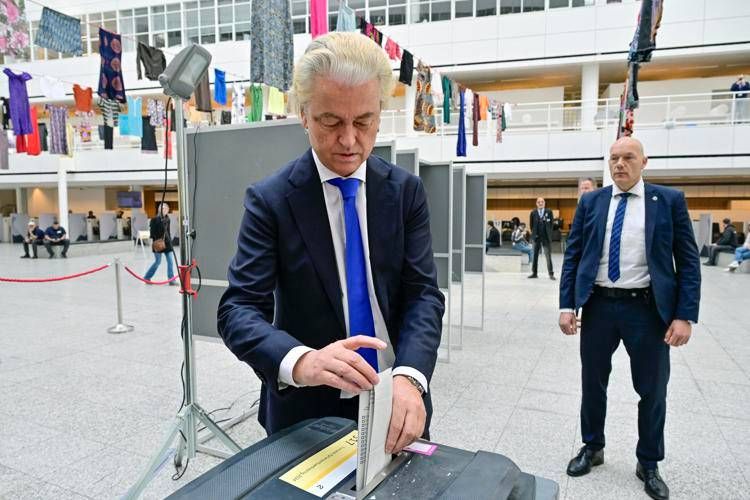 Geert Wilders al voto - Afp