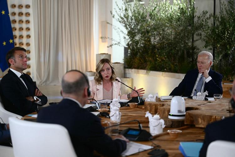 Meloni e i leader al G7 in Puglia - Afp