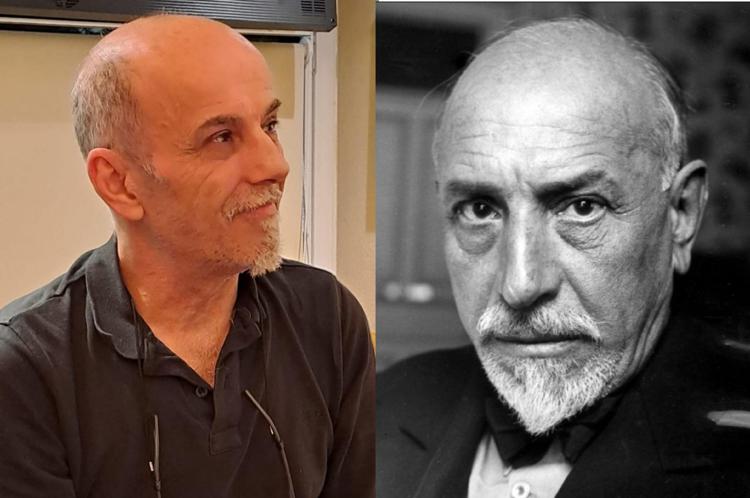 Stefano Pirandello accanto al suo illustre bisnonno Luigi 