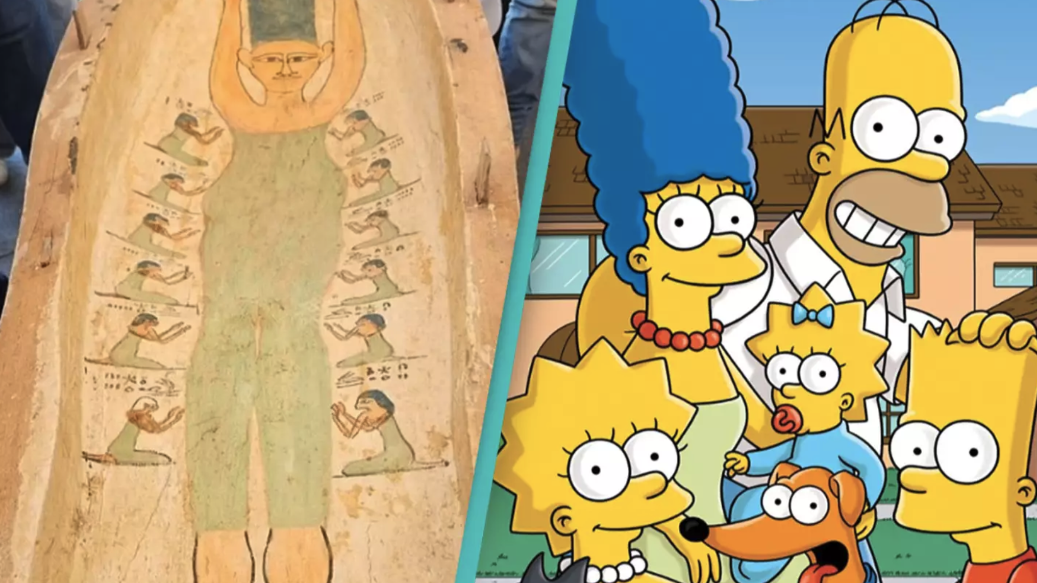 Marge Simpson makes an appearance on ancient Egyptian sarcophagus