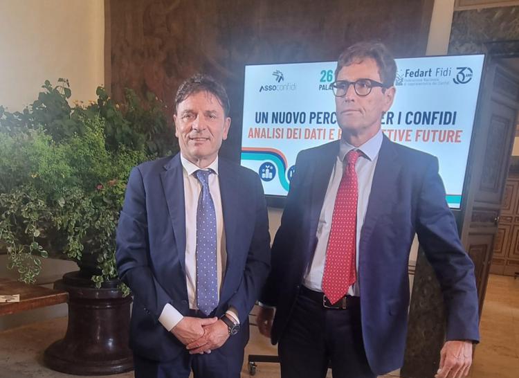 A sinistra Fabio Petri (presidente Fedart Fidi) e a destra Gianmarco Dotta (presidente Assoconfidi)