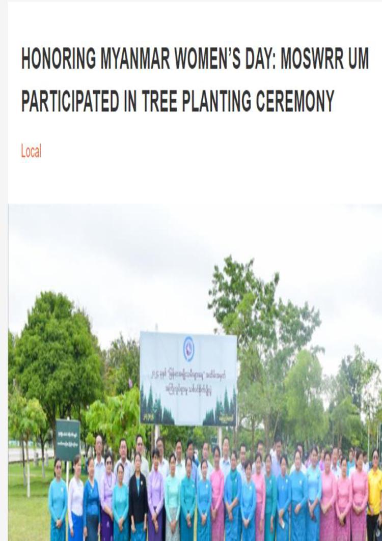 Myanmar: Women's Day celebration with tree planting