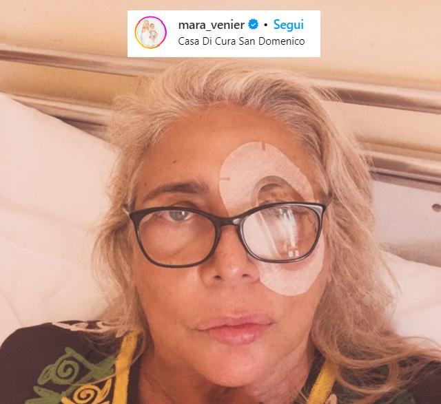 Mara Venier in clinica con un occhio bendato: Mai tranquilla