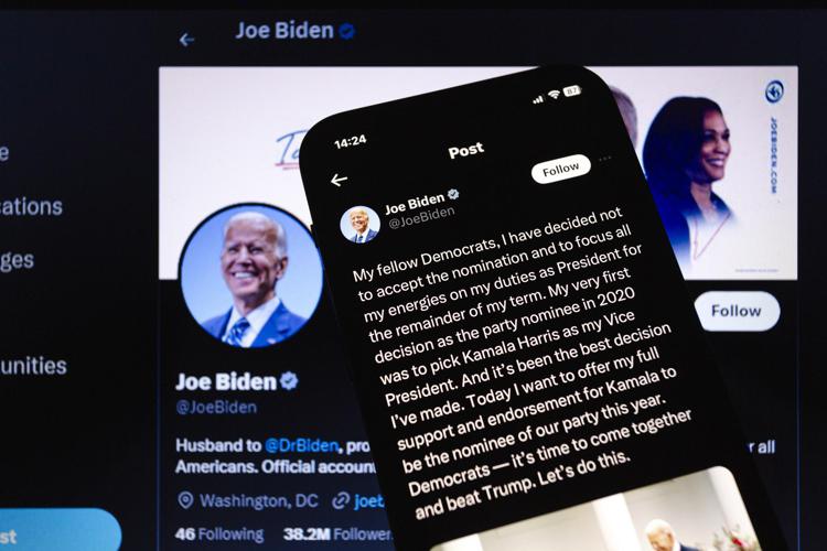 Il post di Joe Biden con l'endorsement a Kamala Harris - Fotogramma /Ipa