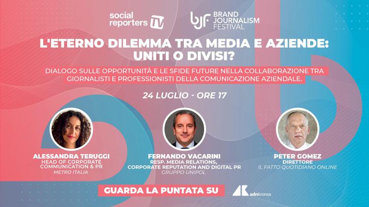 L'eterno dilemma tra media e aziende: uniti o divisi? Guarda la diretta streaming dalle 17