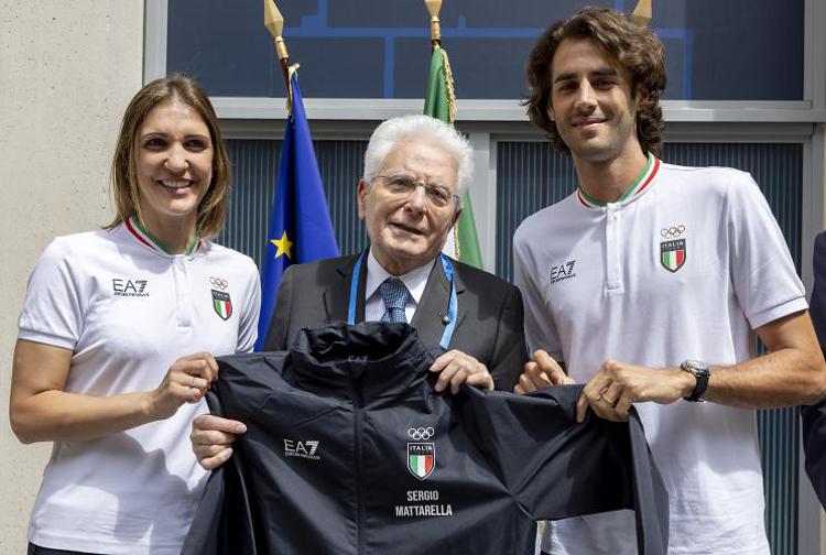 Il Presidente della Repubblica Sergio Mattarella in occasione della visita al Villaggio Olimpico e dell'incontro con la delegazione italiana - (Quirinale)