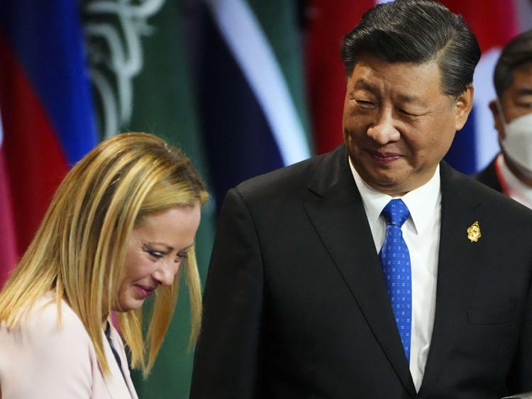 Giorgia Meloni e Xi Jinping - Fotogramma