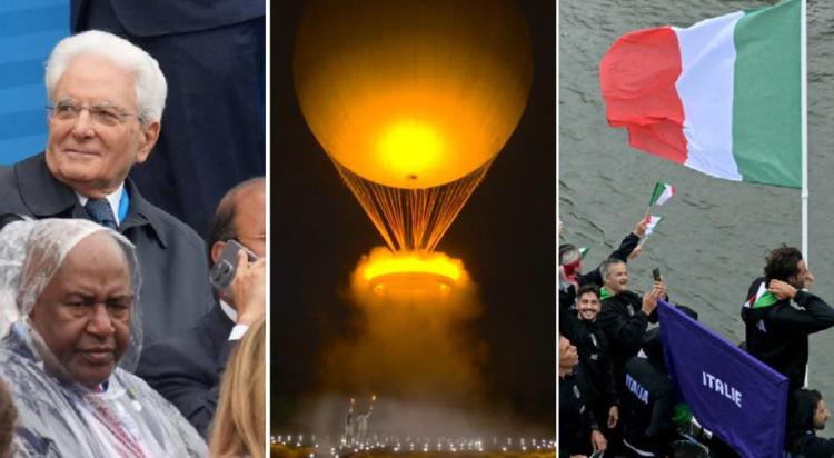 Mattarella, il braciere e Tamberi con il tricolore