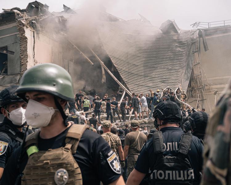 An airstrike in war-ravaged Ukraine