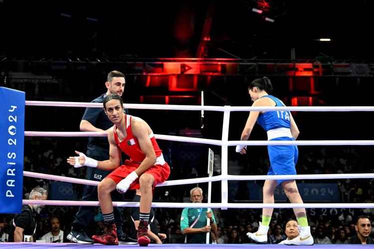 L'incontro di boxe Khelif-Carini - Afp