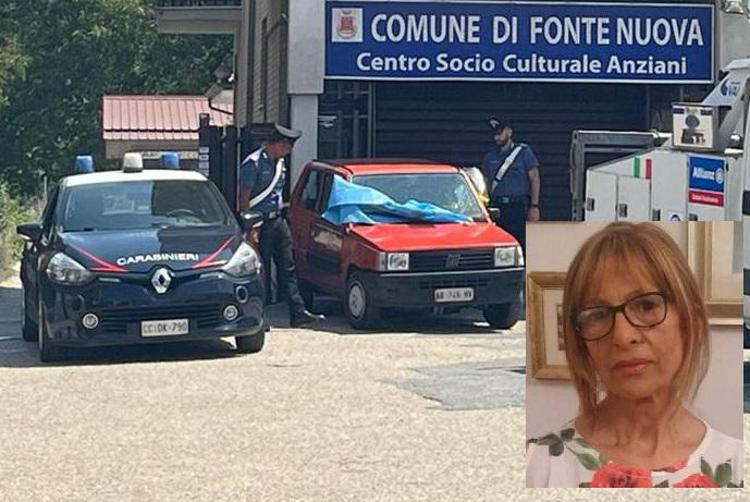 La vittima e l'auto dove è stato ritrovato il cadavere della donna