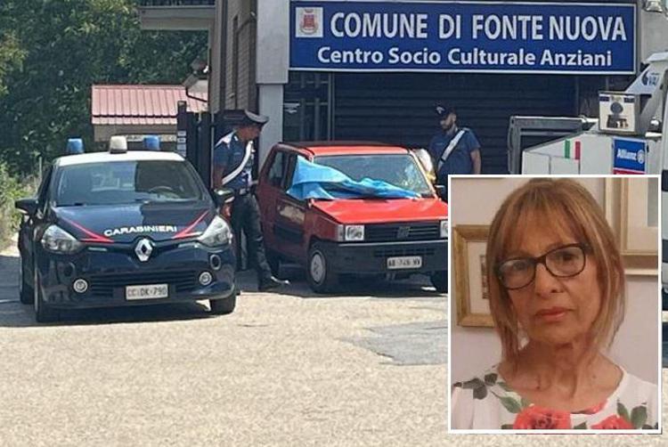 La vittima e l'auto dove è stato ritrovato il cadavere della donna