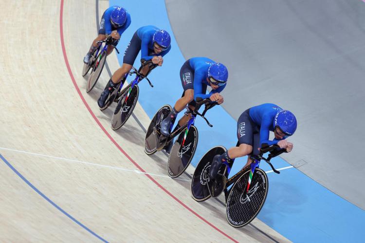 Gli azzurri in pista