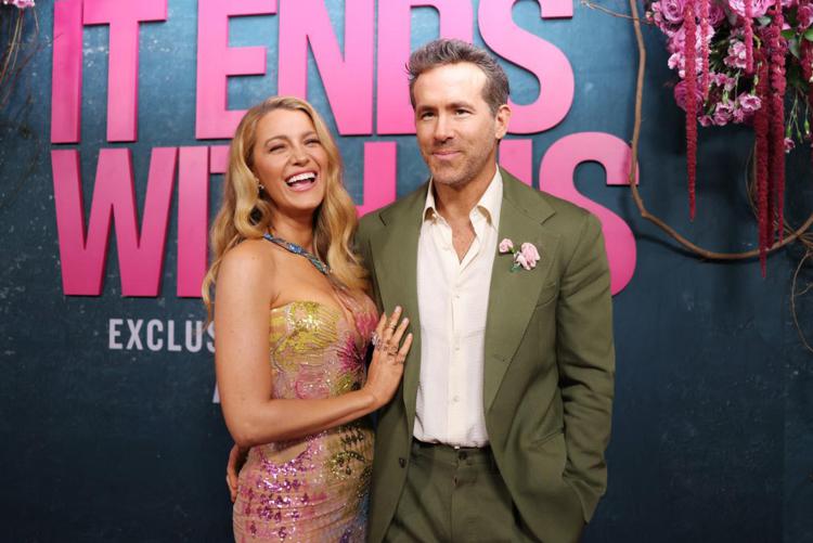 Blake Lively e Ryan Reynolds all'anteprima di 'It Ends With Us' (Afp)