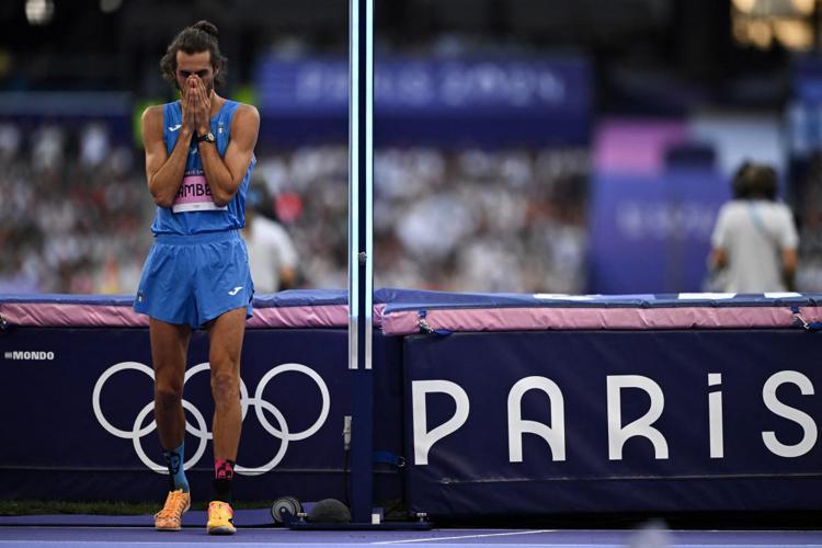 Gianmarco Tamberi alle Olimpiadi di Parigi (Afp)